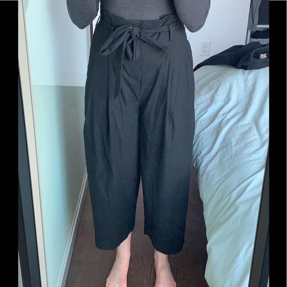 Frank & Oak wide leg front-tie pants
